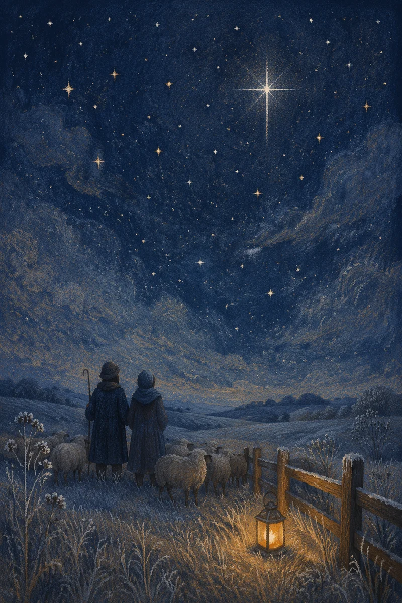 Quiet Shepherds Field Under Winter Stars