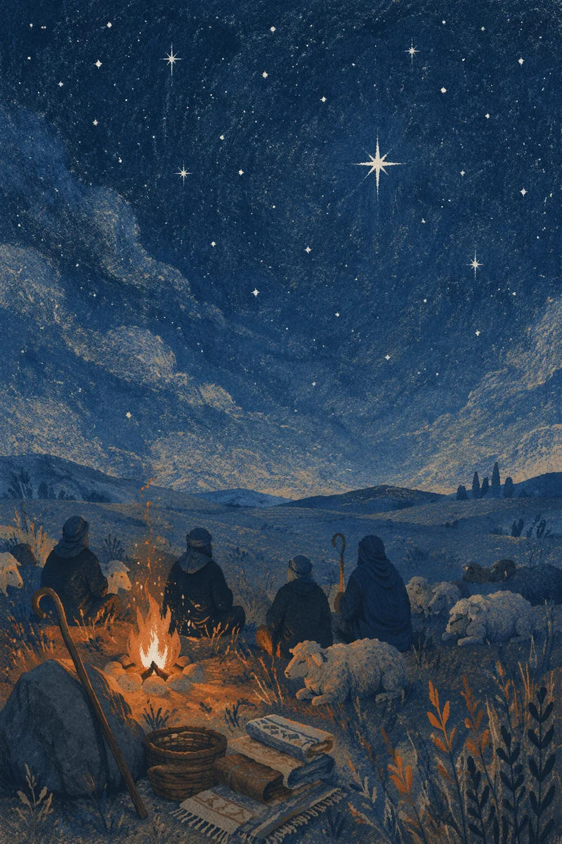 Shepherds Field Under Winter Stars