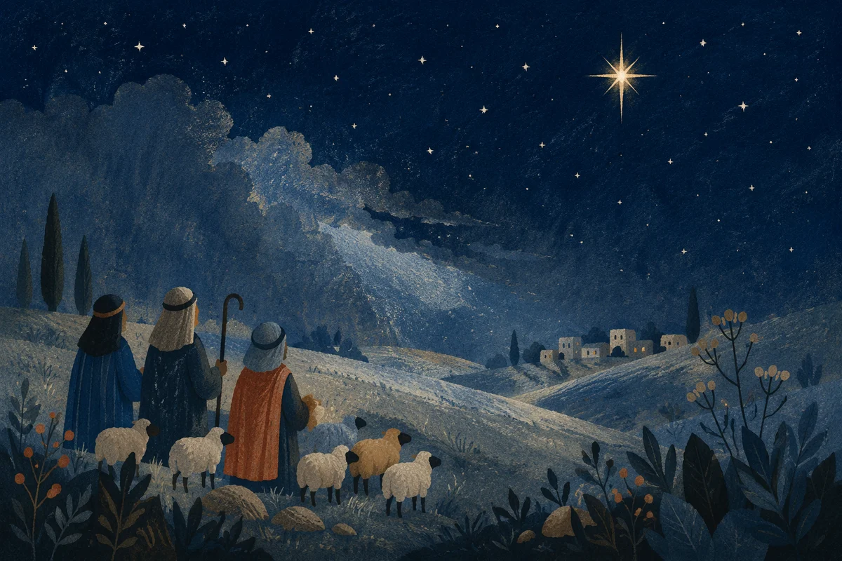 Shepherds Field Under Bethlehem Star