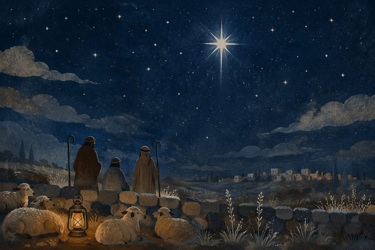 Shepherds Beneath the Christmas Star