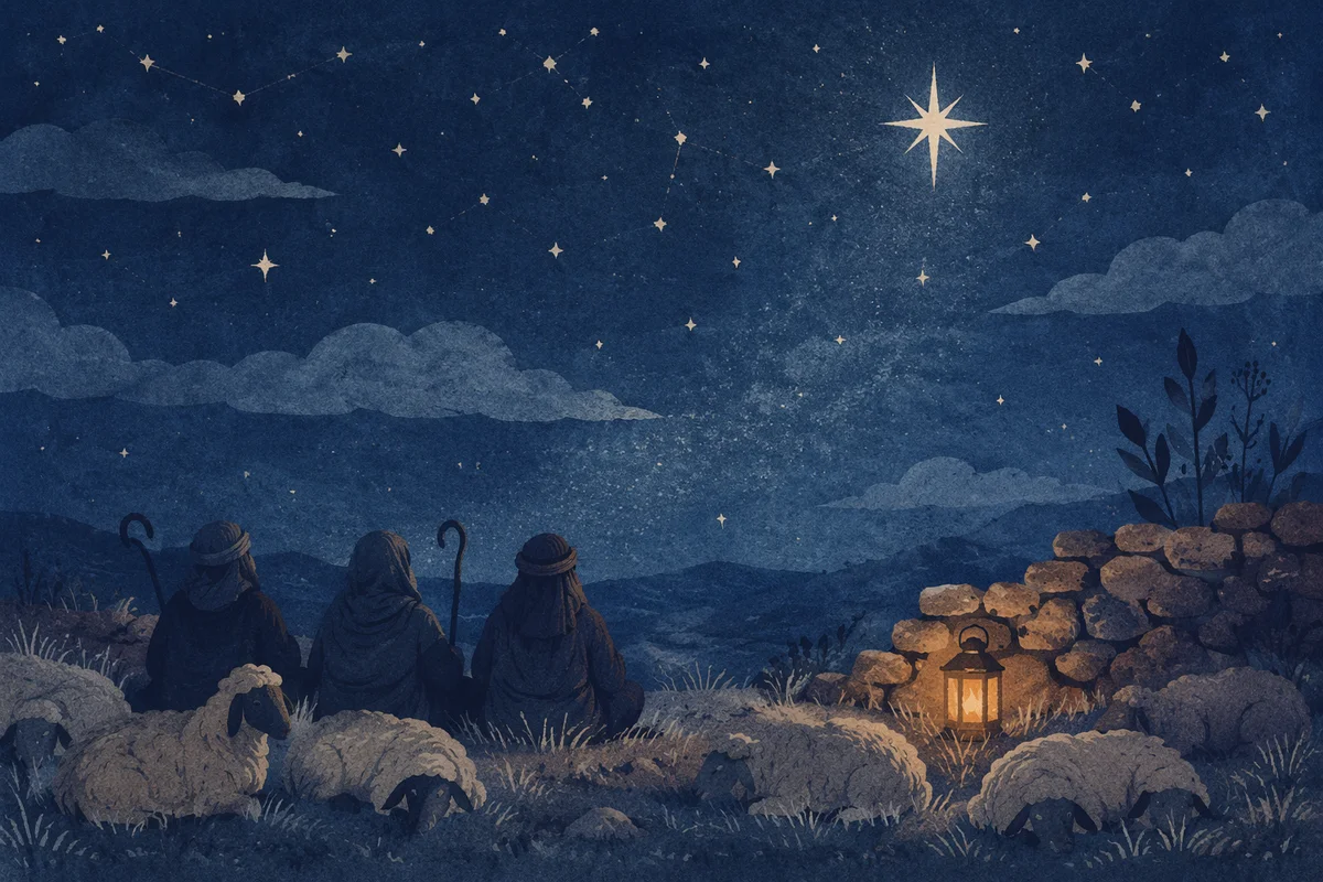 Shepherds Beneath the Christmas Star