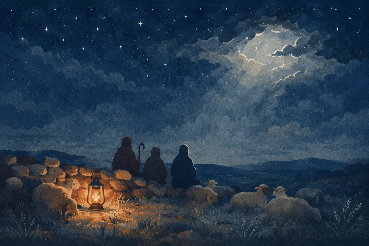 Shepherds Field Under Winter Stars