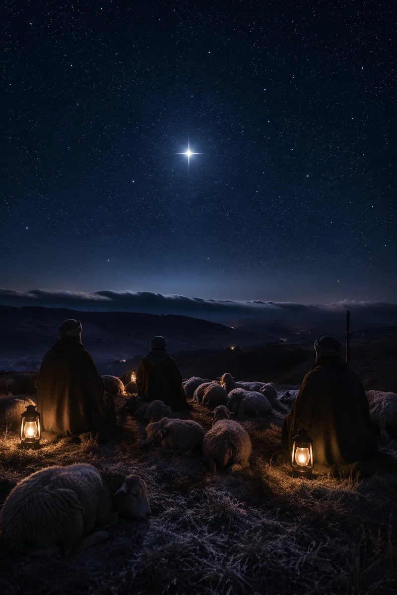 Shepherds Field Under Bethlehem Star