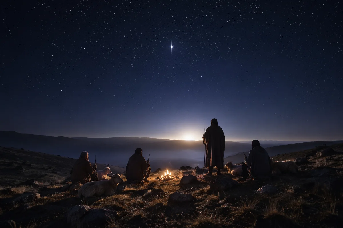Shepherds Field Under Winter Stars