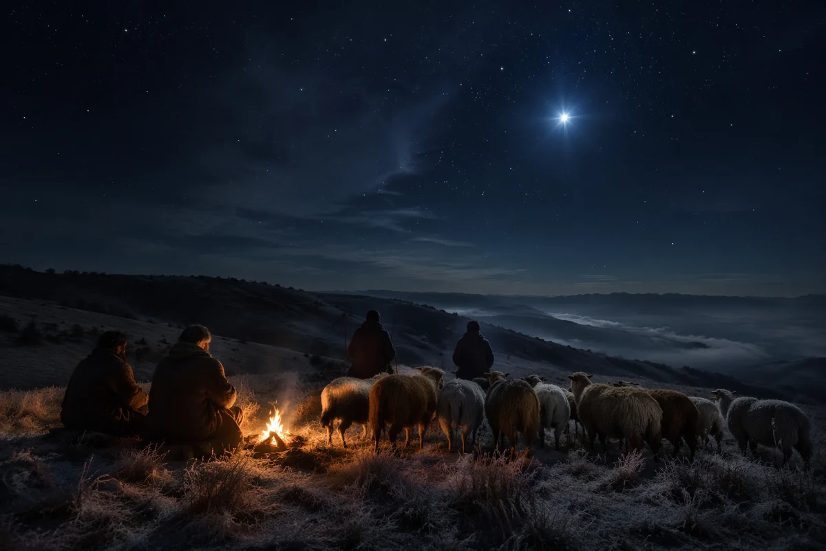 Shepherds Beneath the Advent Star
