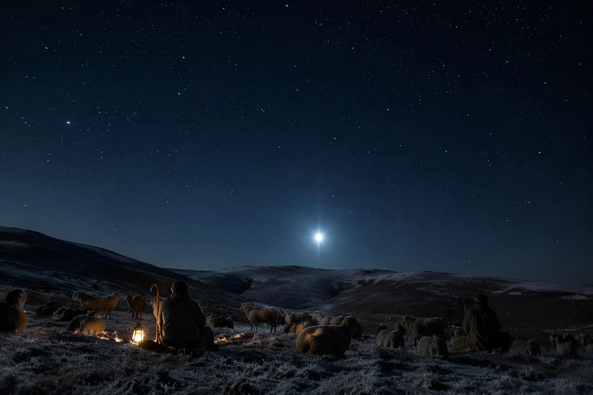 Shepherds Field Under Bethlehem Star