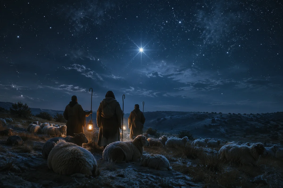 Radiant Christmas Star Over Shepherds Field