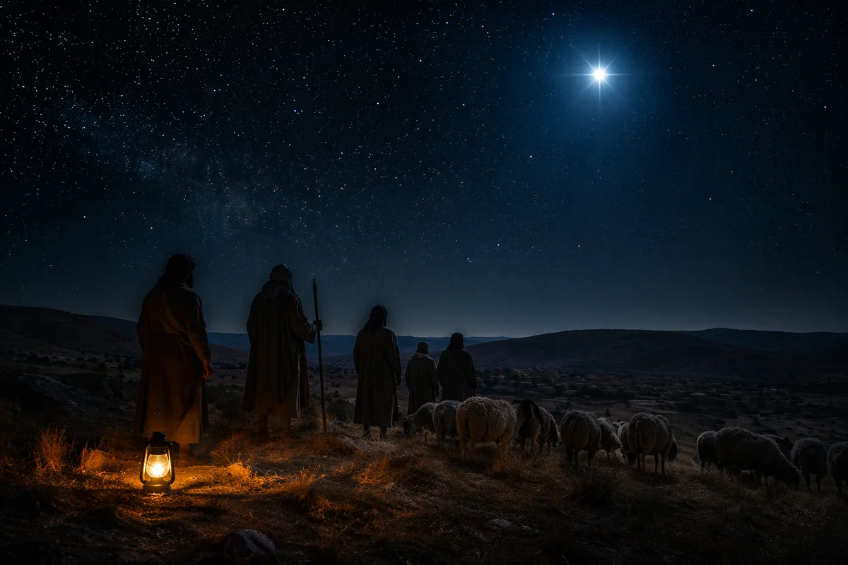 Shepherds Beneath the Christmas Star