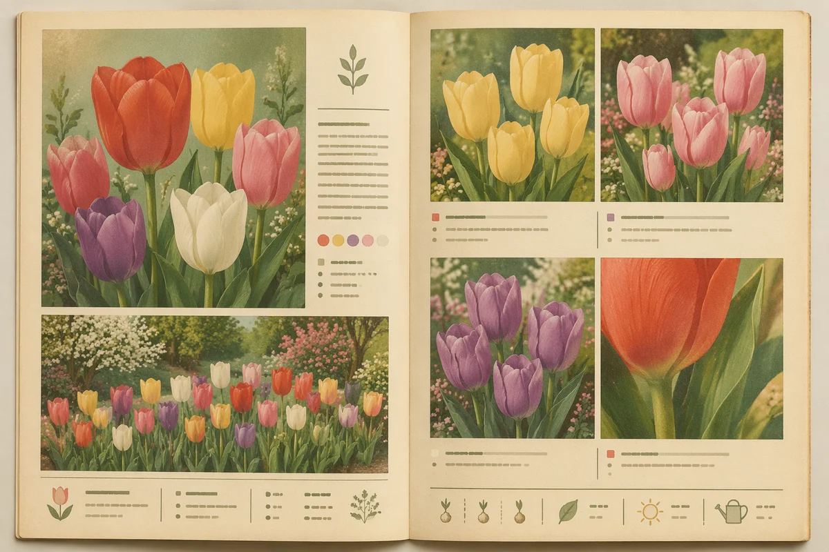 Vintage Spring Tulip Garden Catalog Layout