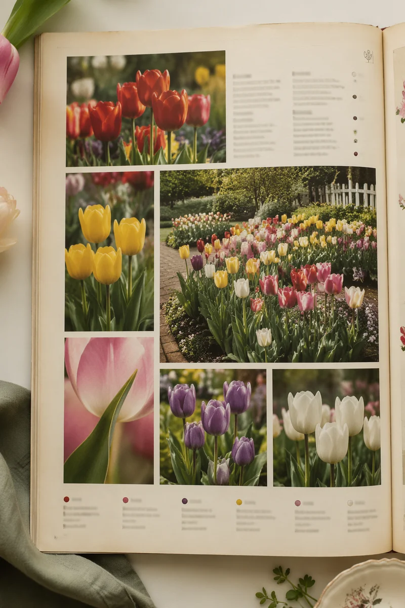Vintage Spring Tulip Garden Catalog Layout