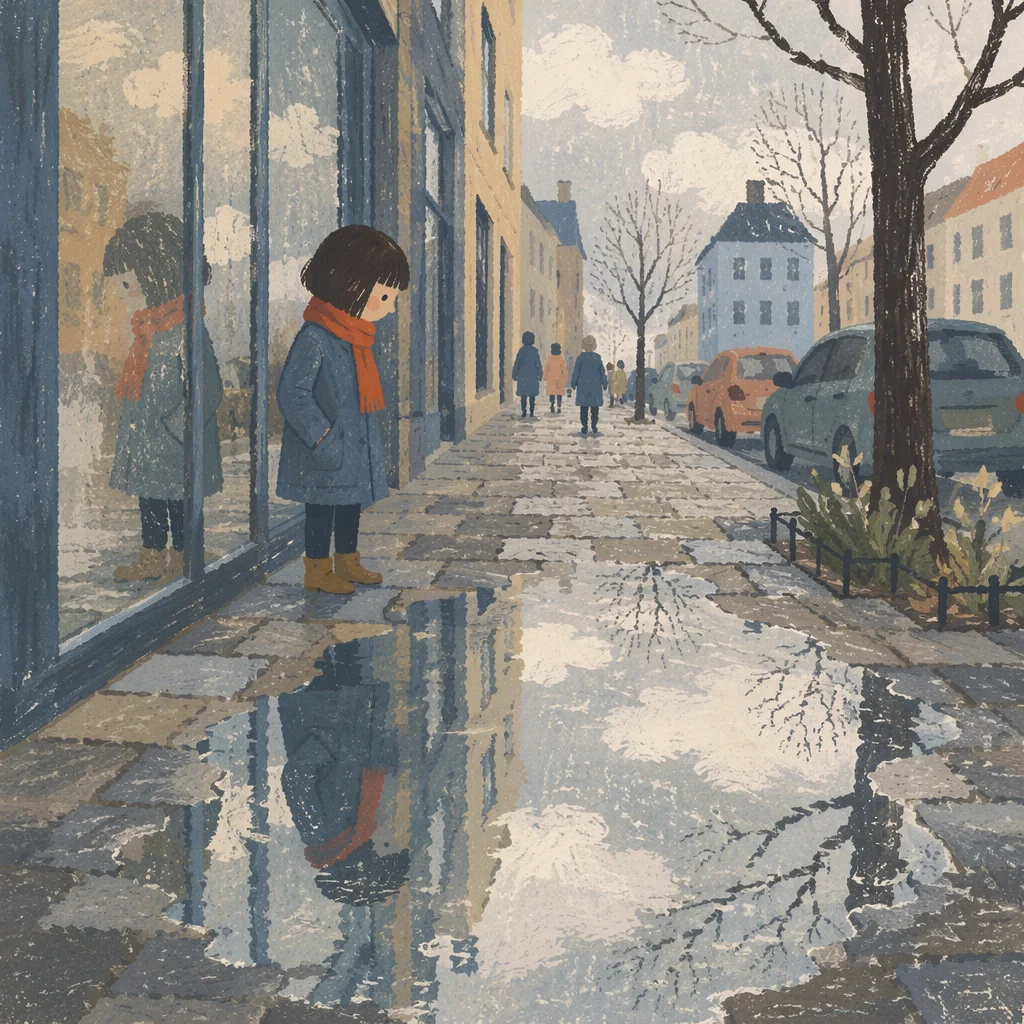 Spring Rain Puddle Sky Reflection