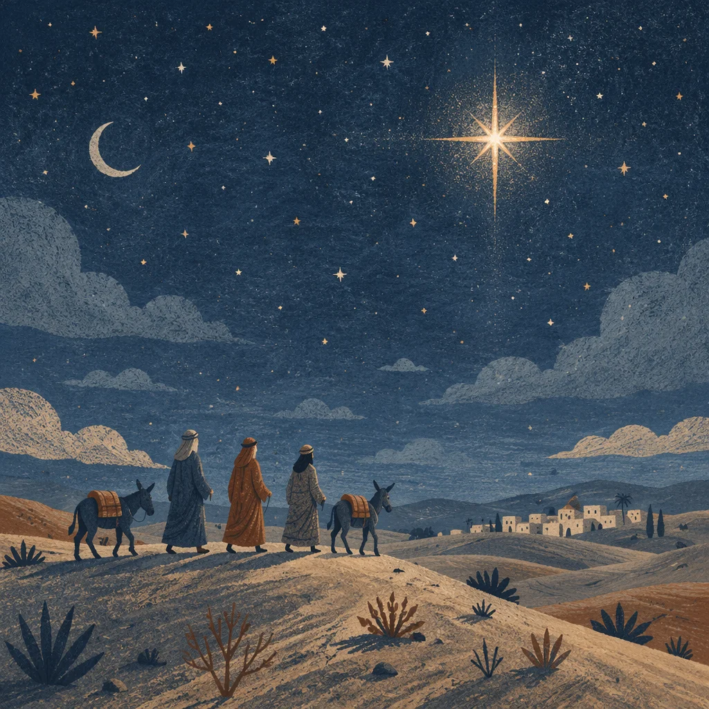 Star of Bethlehem Over Desert Travelers
