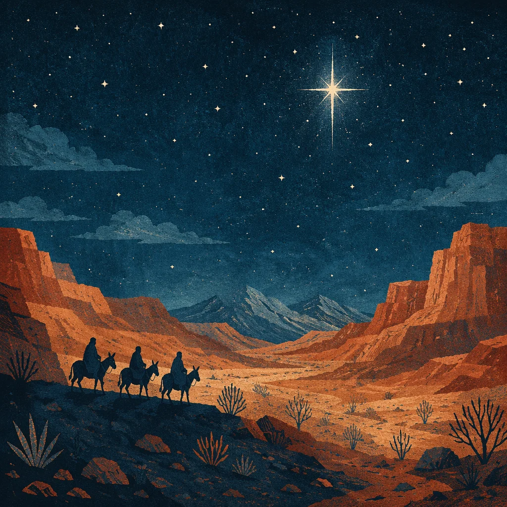 Star of Bethlehem Over Desert Travelers