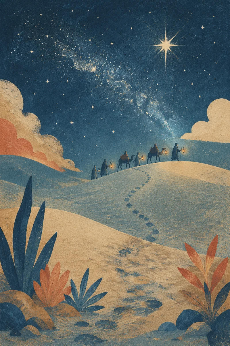 Star of Bethlehem Over Desert Caravan