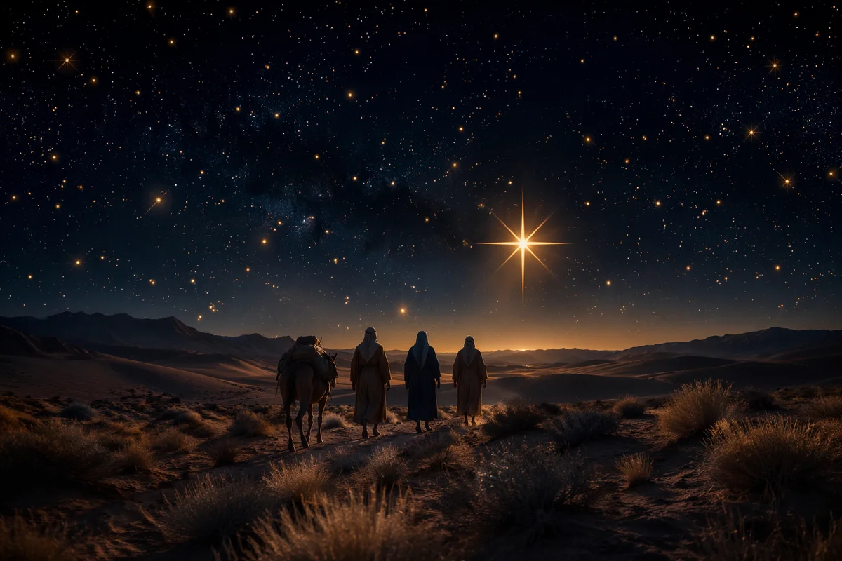 Travelers Following the Star of Bethlehem