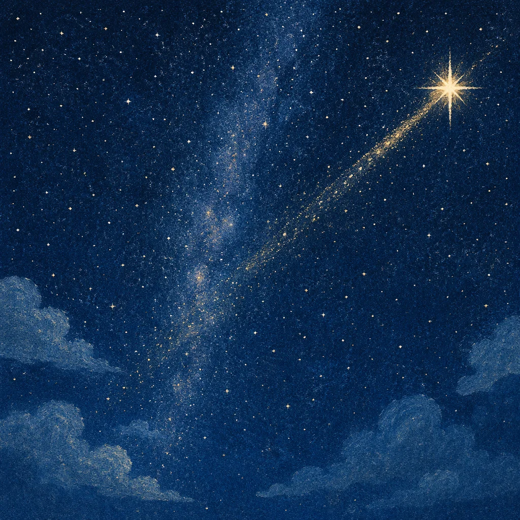 Star of Bethlehem Over Indigo Night Sky