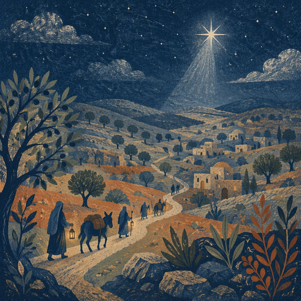 Star of Bethlehem Over Ancient Hills
