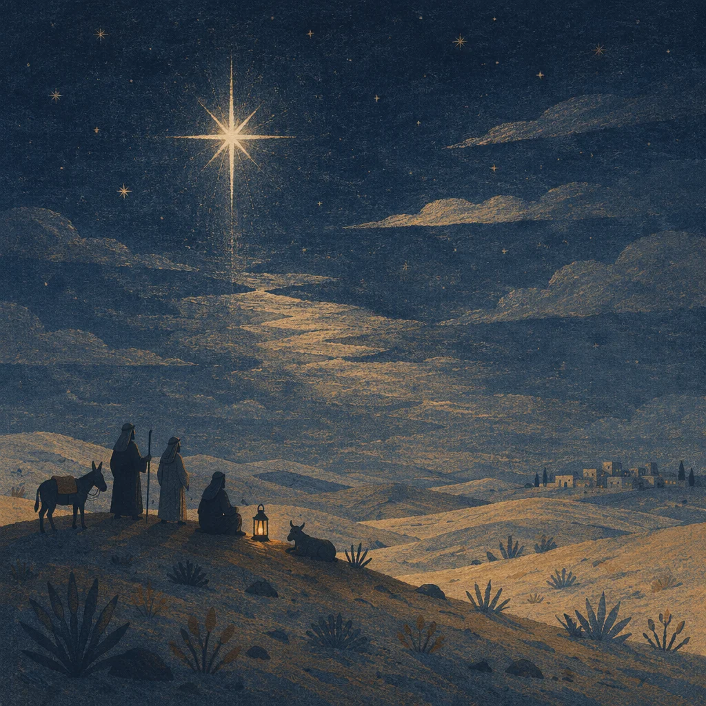Star of Bethlehem Over Winter Desert