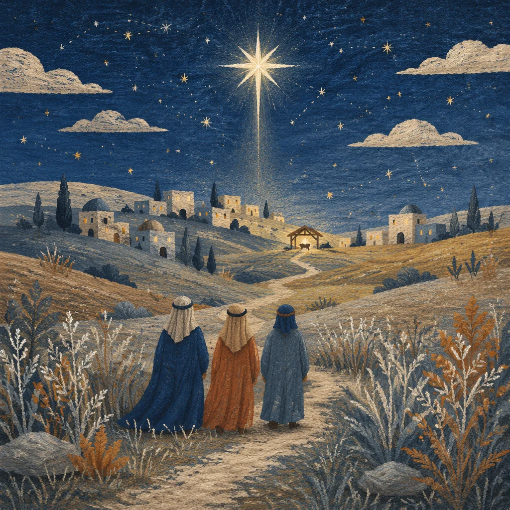 Star of Bethlehem Over Winter Village