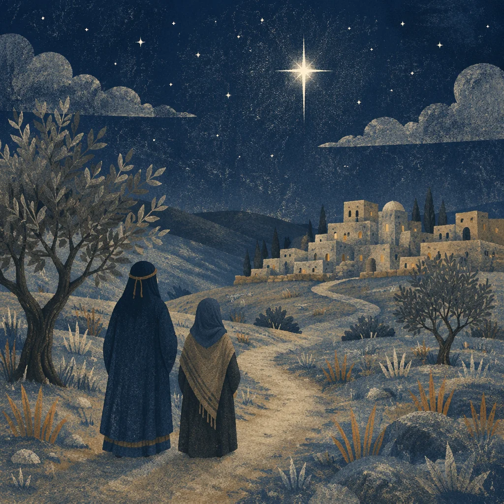 Star of Bethlehem Over Winter Village