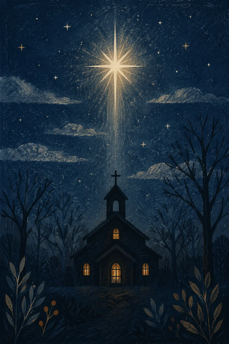 Star of Bethlehem Over Quiet Chapel