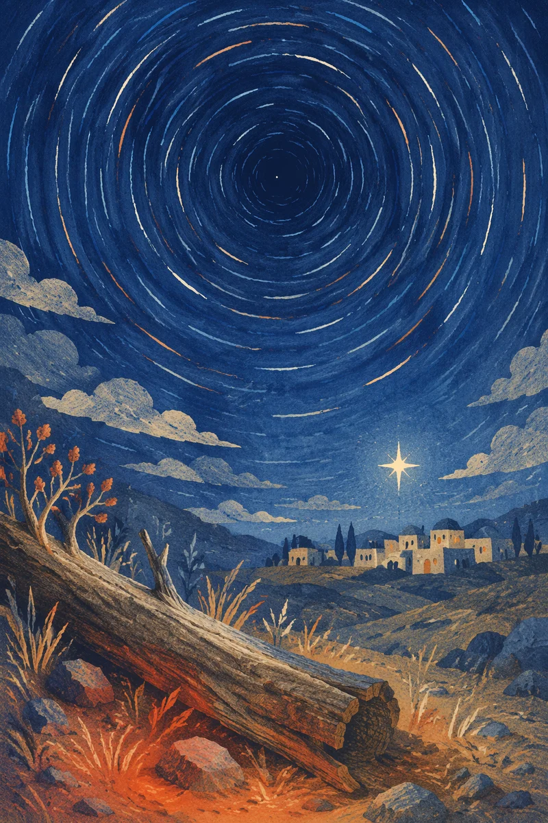 Star of Bethlehem Over Desert Night