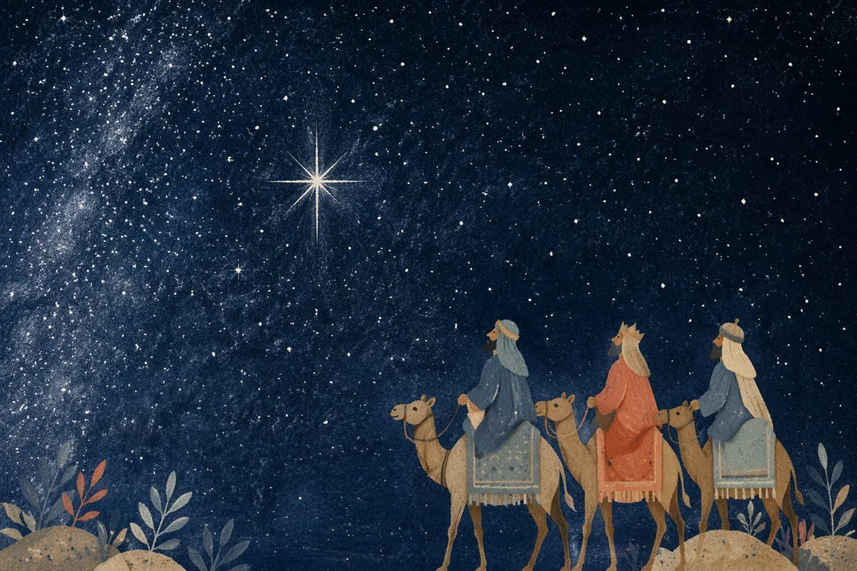 Star of Bethlehem in Winter Night Sky