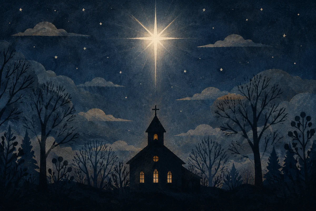 Star of Bethlehem Over Winter Chapel