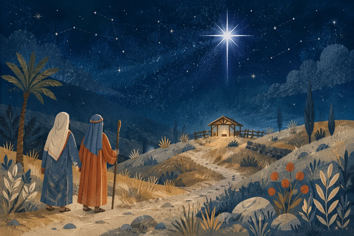 Star of Bethlehem Over Winter Desert