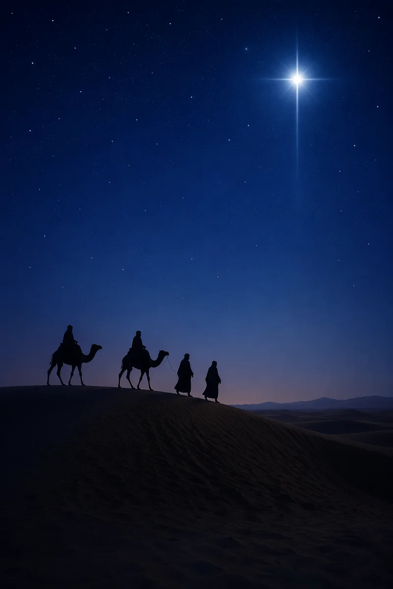 Star of Bethlehem Over Desert Travelers