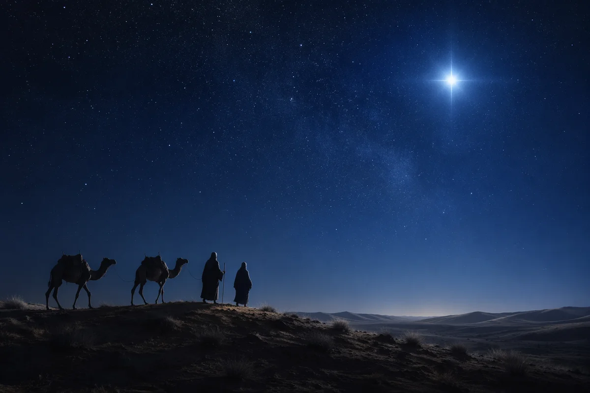Star of Bethlehem Over Desert Travelers