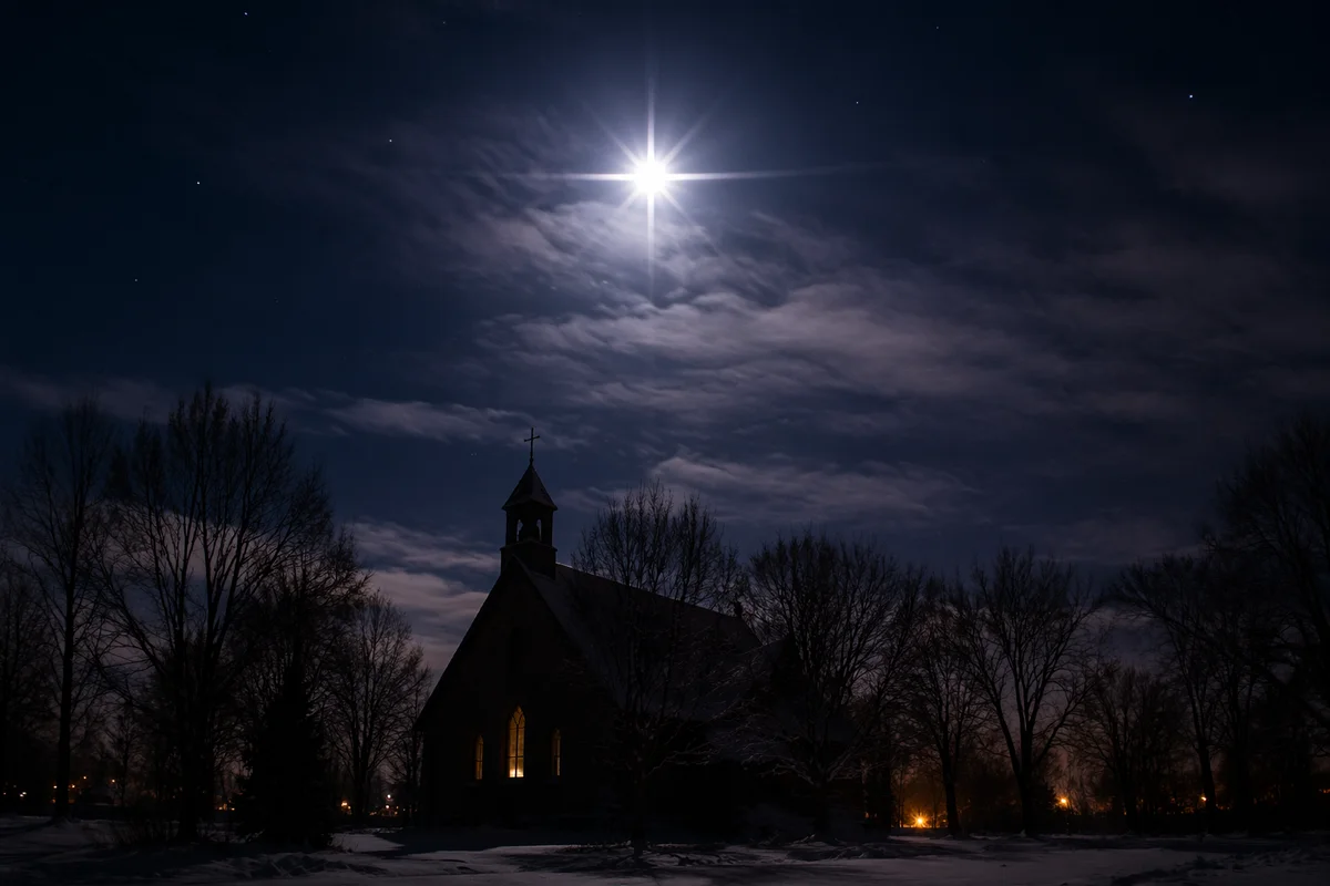 Star of Bethlehem Over Winter Chapel