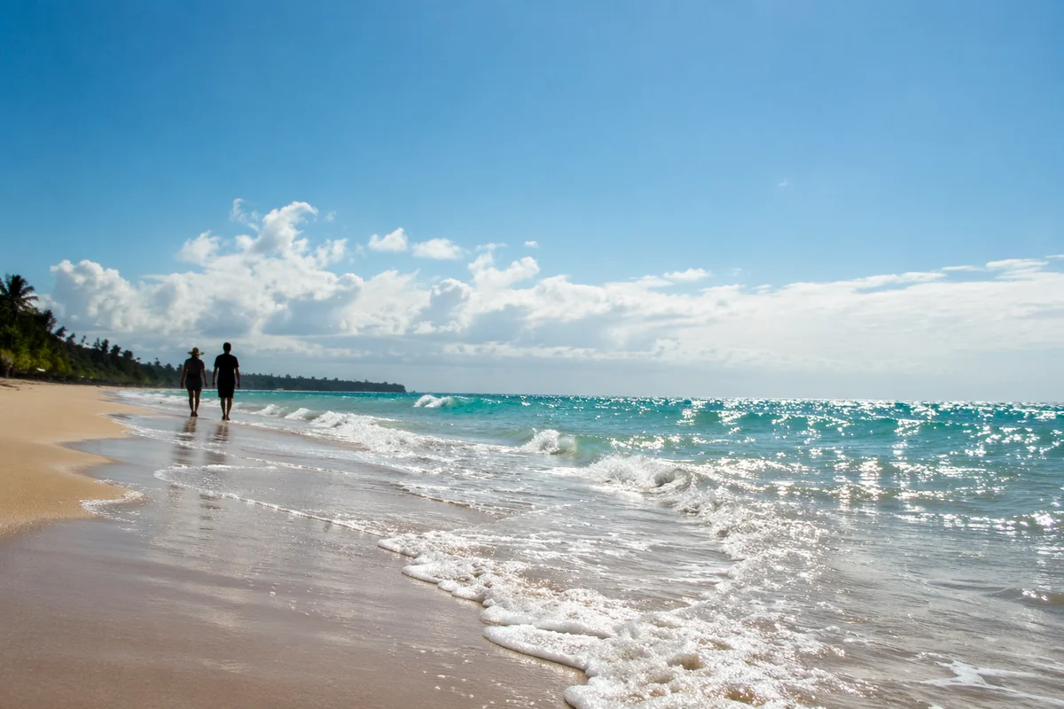 Sunny Summer Beach with Blue Sky