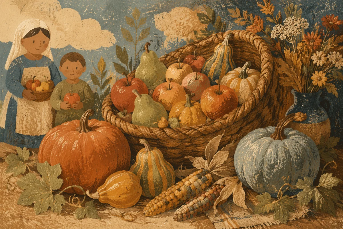 Thanksgiving Cornucopia Harvest Altar Display