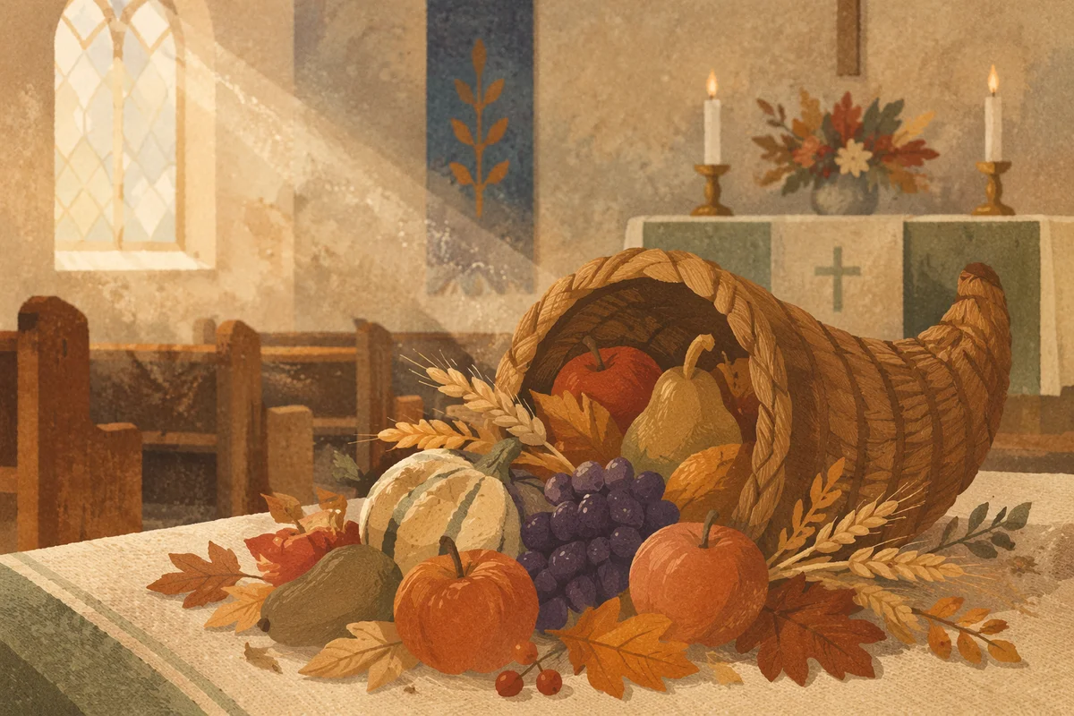 Thanksgiving Cornucopia on Chapel Altar