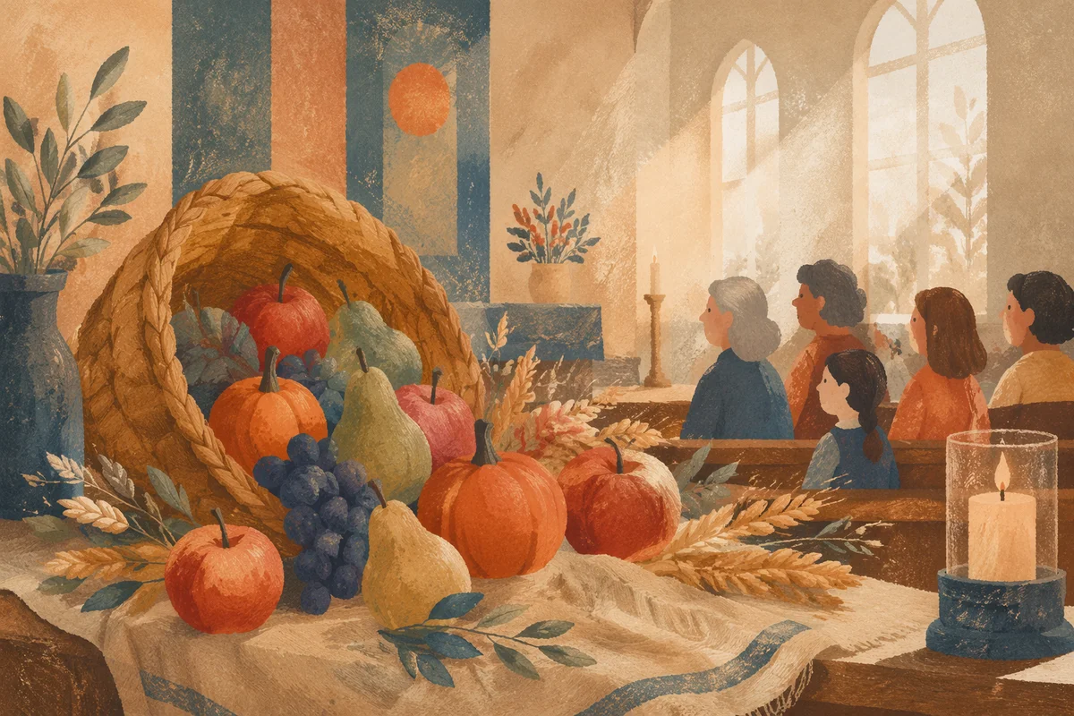 Thanksgiving Cornucopia on Chapel Altar