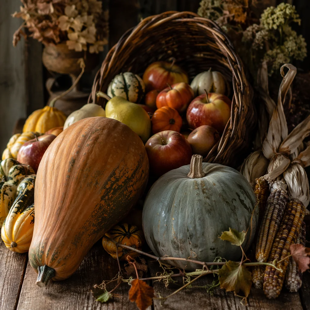 Thanksgiving Cornucopia Harvest Altar Still Life