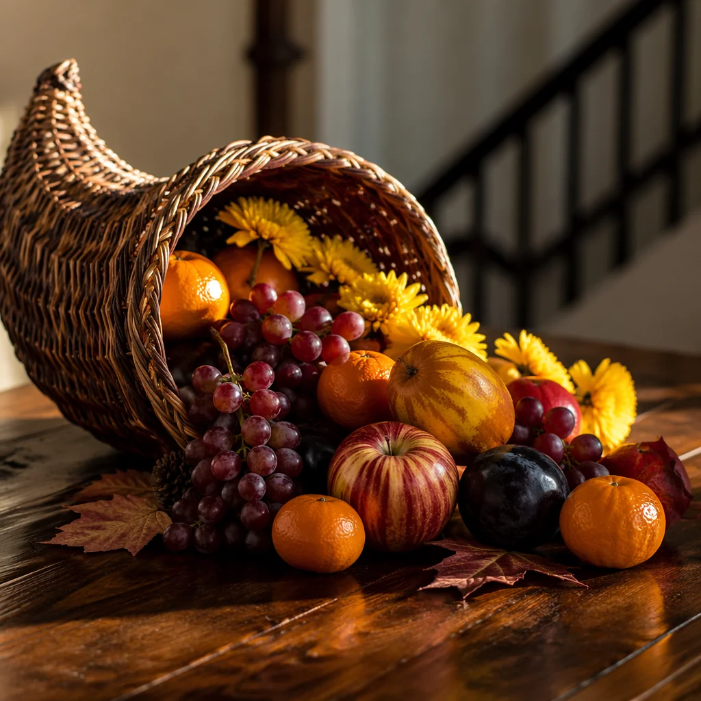 Thanksgiving Cornucopia Harvest Altar Still Life