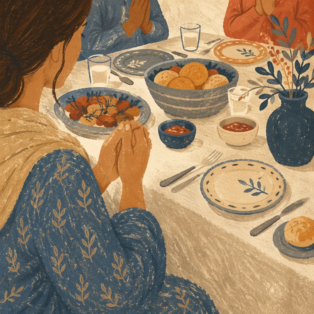 Thanksgiving Family Prayer at Dinner Table