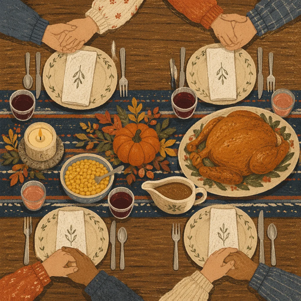 Thanksgiving Family Prayer Dinner Table