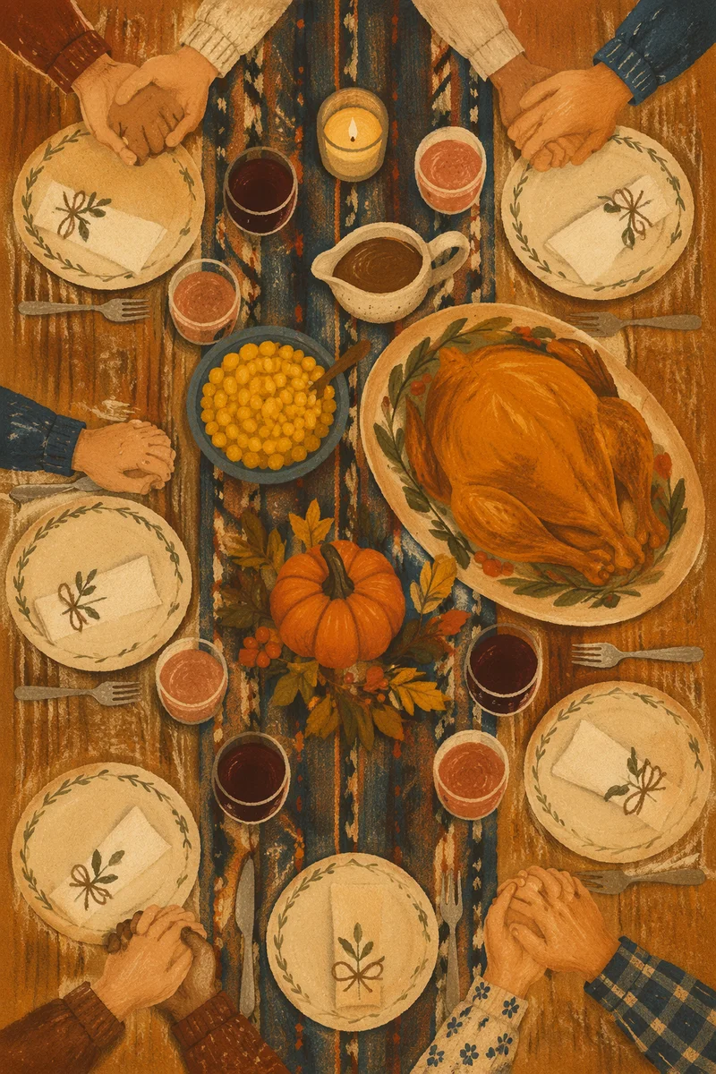 Thanksgiving Family Prayer Dinner Table