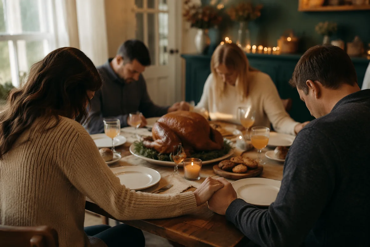 Thanksgiving Family Prayer at Dinner Table