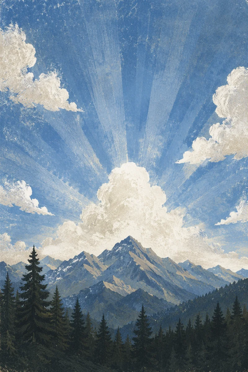 Transfiguration Glory Over Mountain Ridge