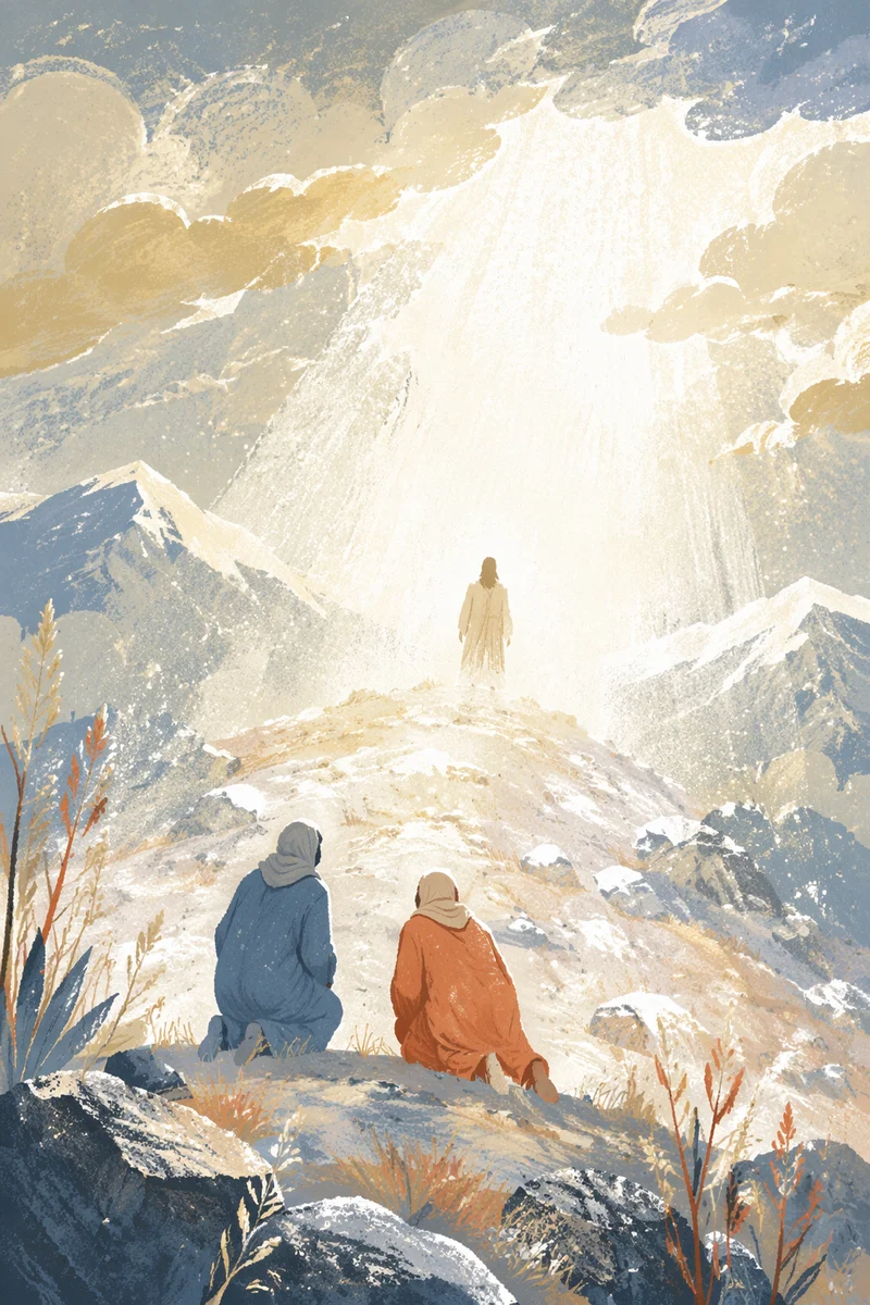 Transfiguration Glory on Winter Mountain Summit