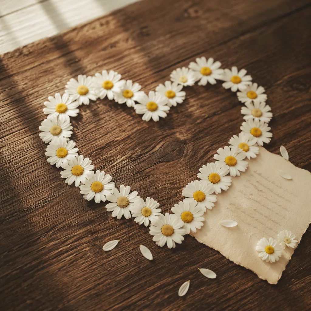 Valentine Daisy Heart With Scripture Card