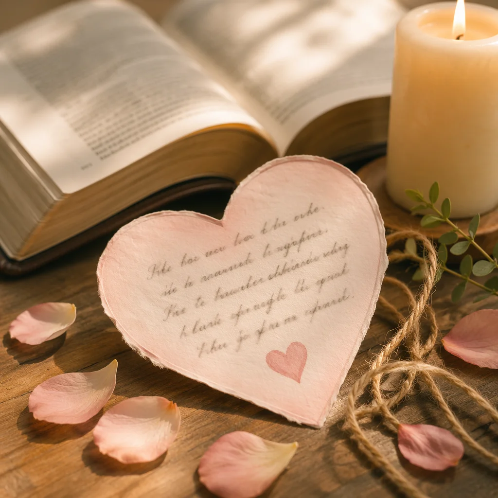 Heart Card and Open Bible Still Life