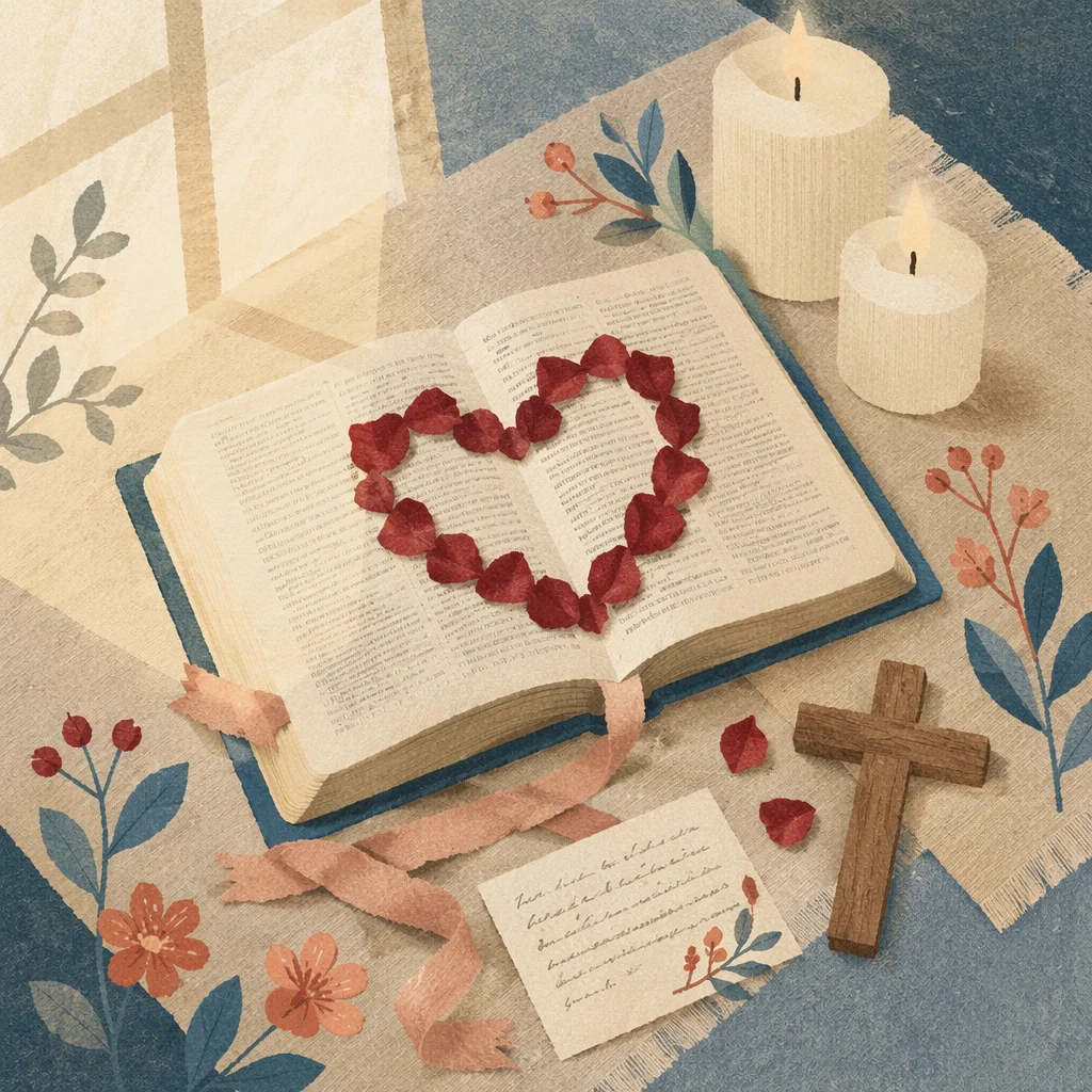 Rose Petal Heart by Open Bible