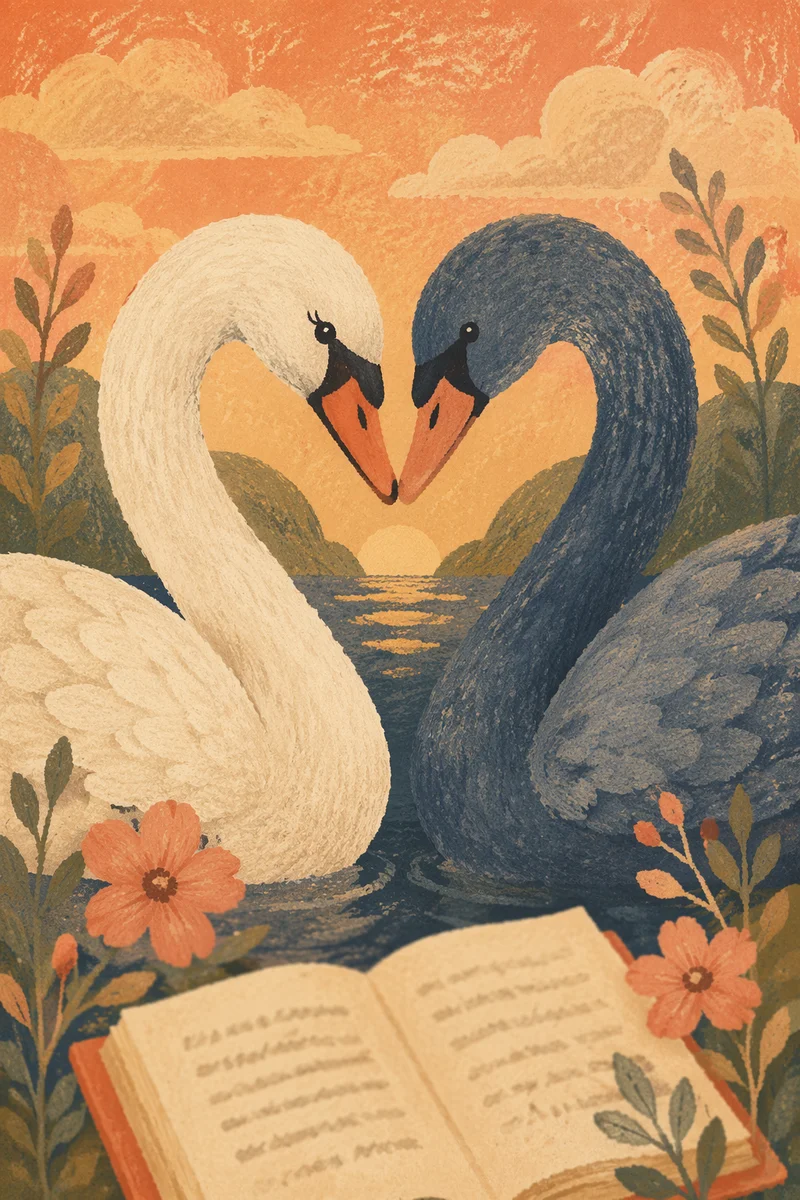 Two Flamingos Forming Heart Shape