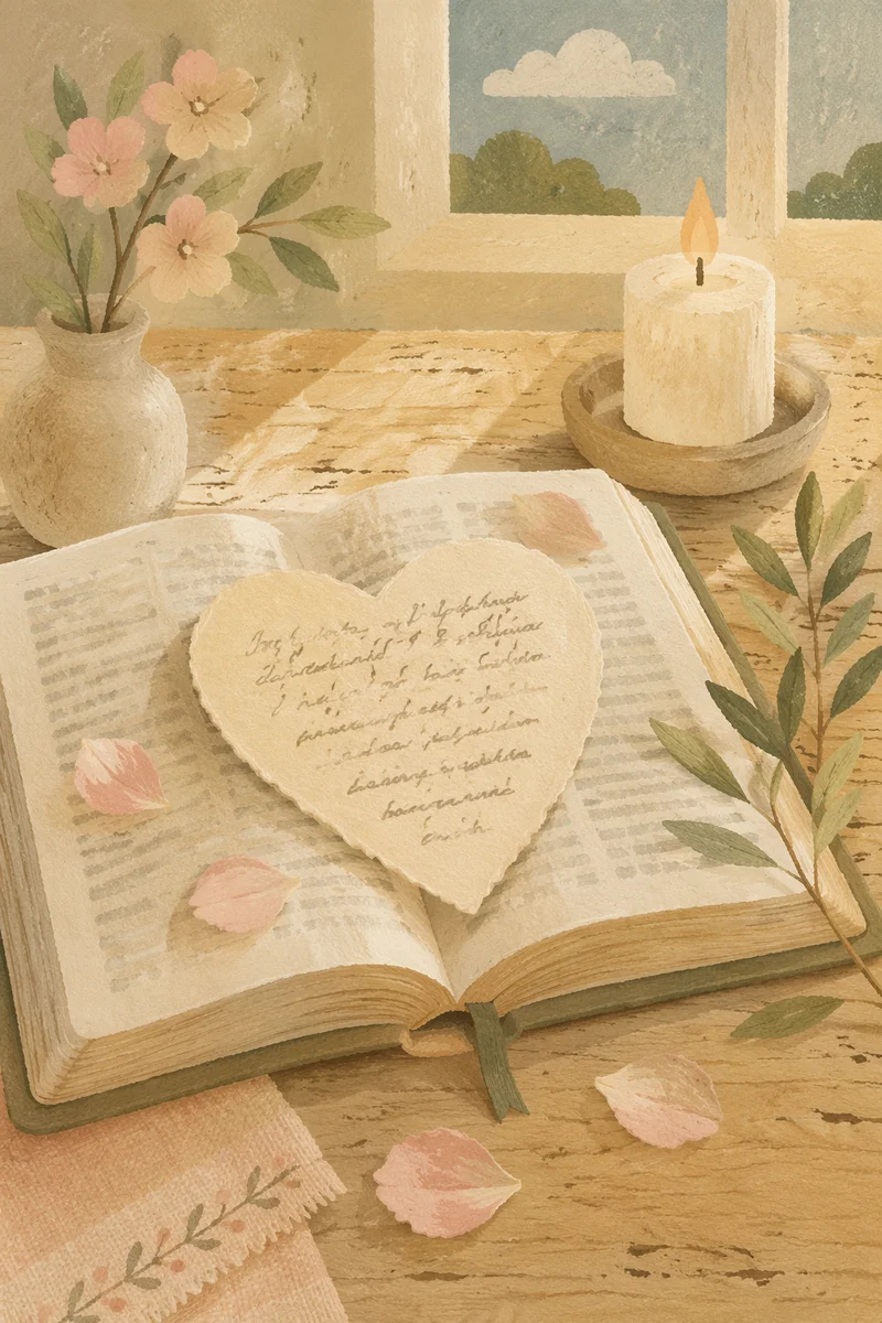 Valentine Heart Scripture on Open Bible