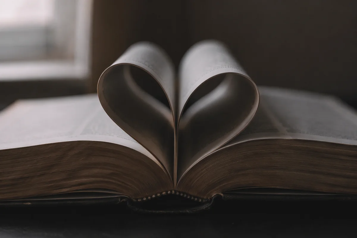 Heart-Shaped Bible Pages for Valentines Devotion